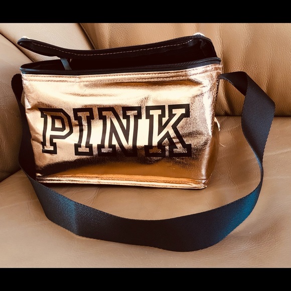 Victoria’s Secret PINK Metallic Cooler, Lunch Bag With Shoulder Strap, EUC - Picture 10 of 10